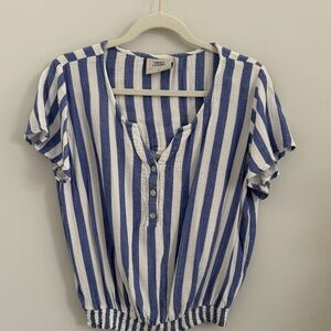 French Laundry Blue and White Striped Blouse